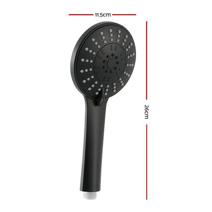 Handheld Shower Head 4.5" High Pressure 5 Modes Poweful Round Black - Image 2