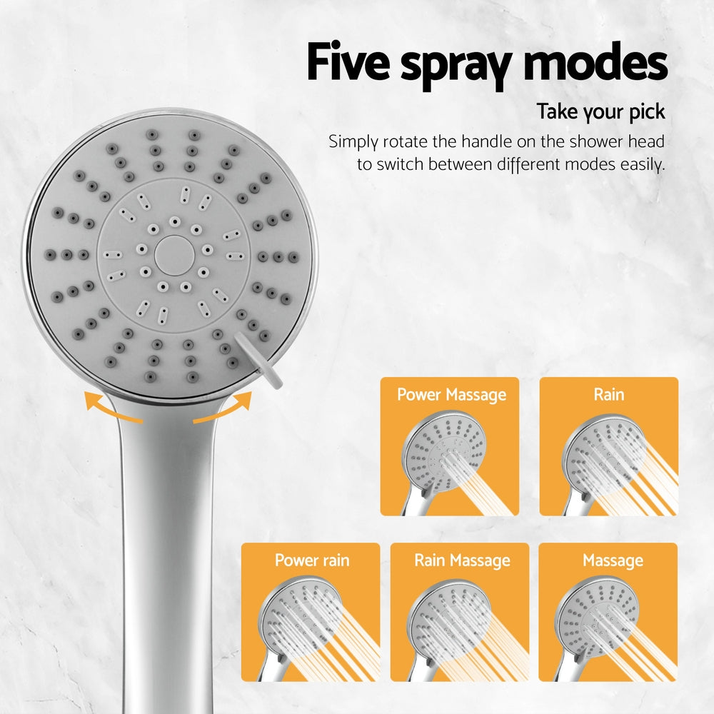 Handheld Shower Head 4.5" High Pressure 5 Modes Poweful Round Chrome - Image 6