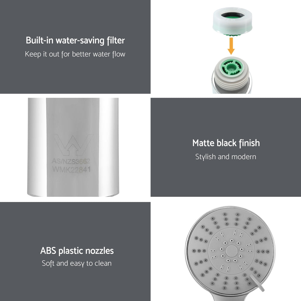 Handheld Shower Head 4.5" High Pressure 5 Modes Poweful Round Chrome - Image 7
