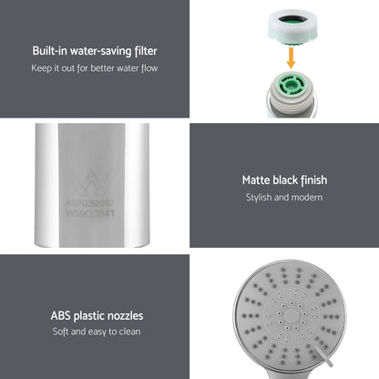 Handheld Shower Head 4.5" High Pressure 5 Modes Poweful Round Chrome - Image 7