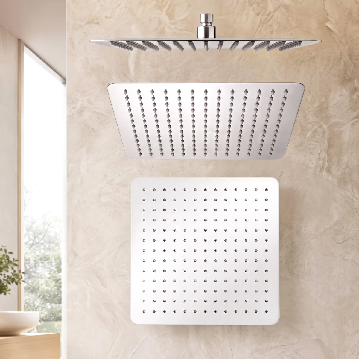 Cefito 12" Extra Large Rain Shower Head, Air-in Tech for Low Water Pressure, Anti-Clog Silicone Jets for Hard Water Scale, 360° Swivel, DIY Renters Install, 304 Stainless Steel