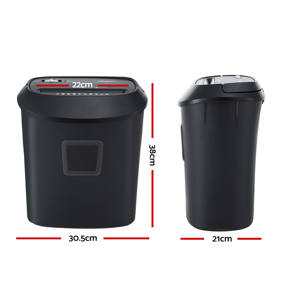 Devanti Electric Paper Shredder for Home Office 10 A4 Paper Sheet Cross-Cut Paper - Image 2