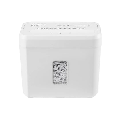 DEVANTI 8L Small Tabletop Paper Shredder 4 Sheet P4 Cross Cut Home Office - Image 3