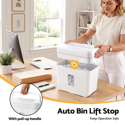 DEVANTI 8L Small Tabletop Paper Shredder 4 Sheet P4 Cross Cut Home Office - Image 7