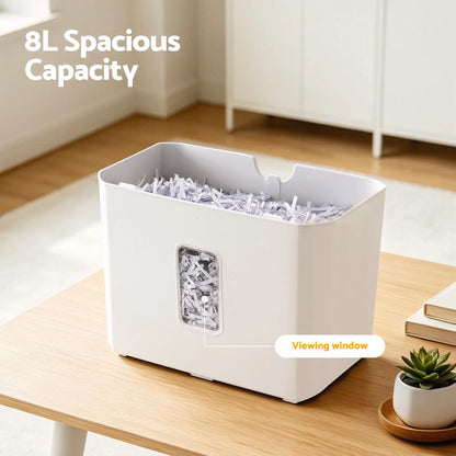 DEVANTI 8L Small Tabletop Paper Shredder 4 Sheet P4 Cross Cut Home Office - Image 8