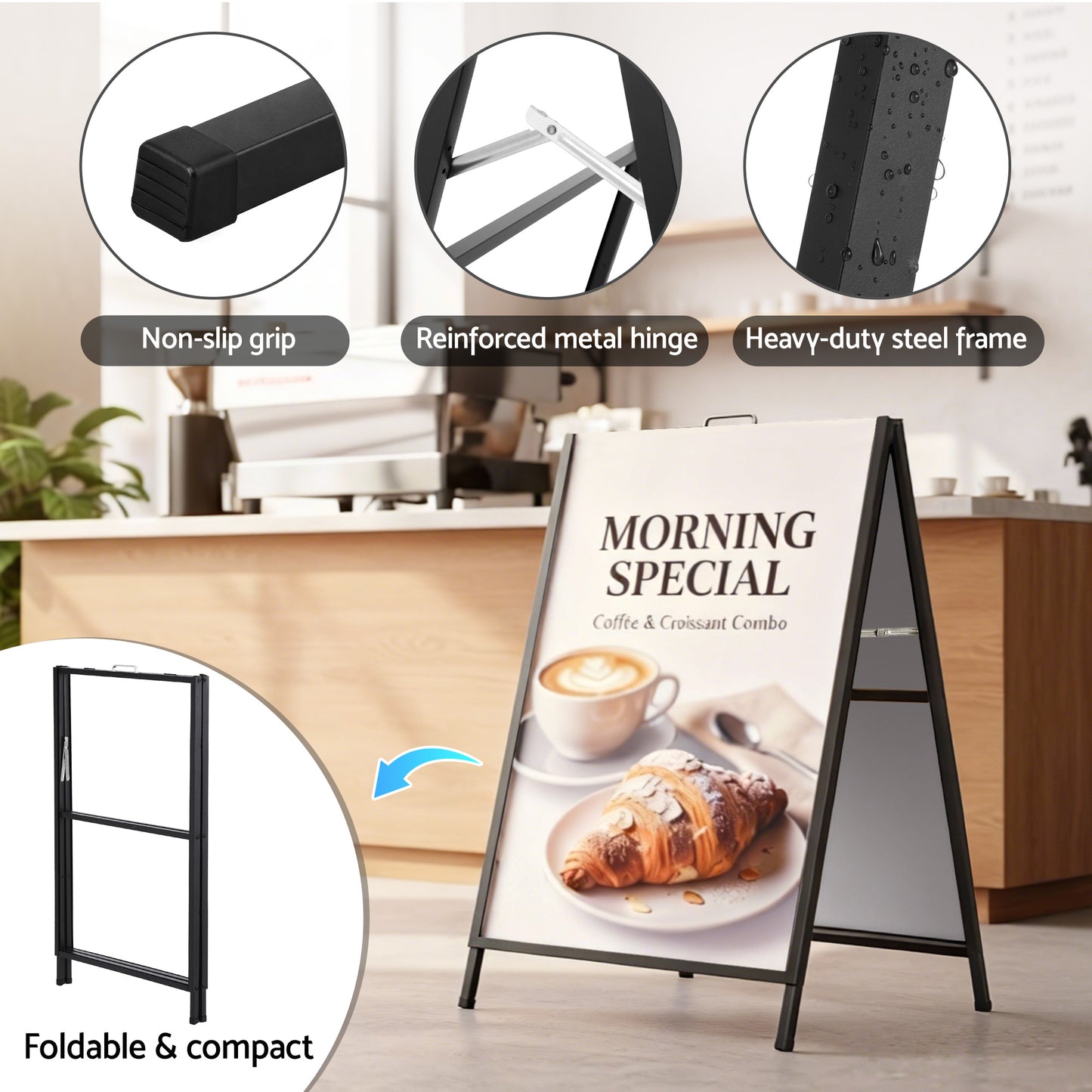A1 Frame Sign Stand Double Sided Poster Display Board Outdoor Advertising 60x90cm - Image 8