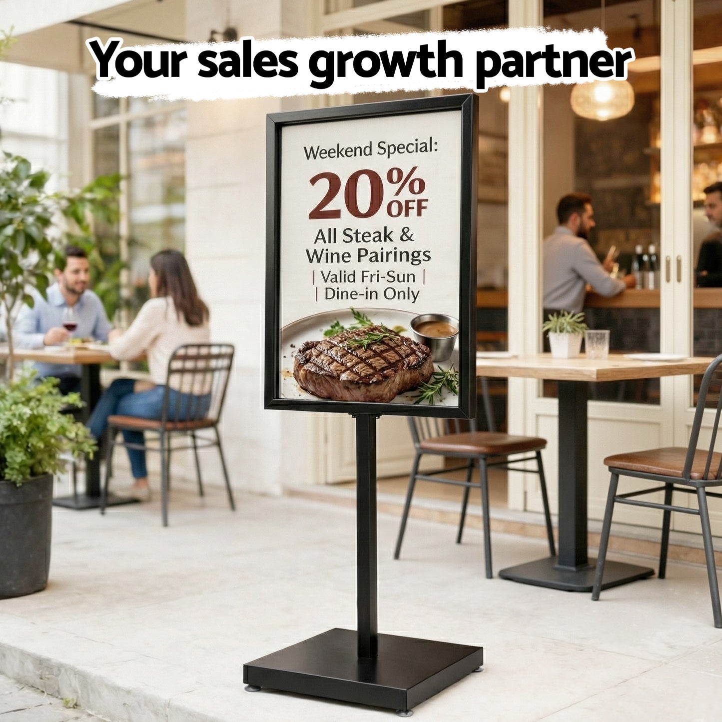 A1 Frame Pedestal Sign Holder Poster Stand Display Board Double Sided 60x90cm - Image 4