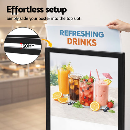 A1 Frame Pedestal Sign Holder Poster Stand Display Board Double Sided 60x90cm - Image 5