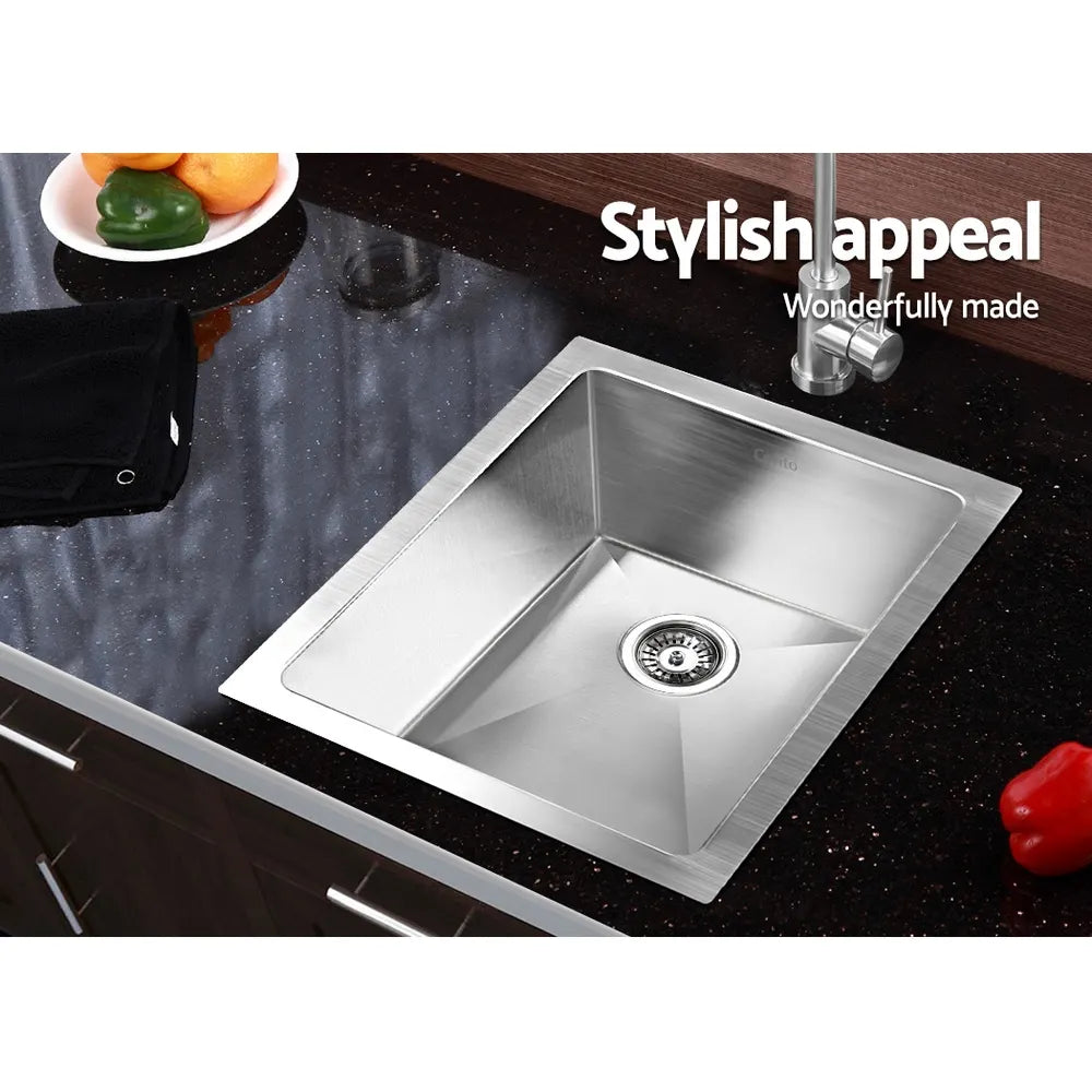 Cefito Kitchen Sink 45X39CM Stainless Steel Basin Single Bowl Silver - Image 7