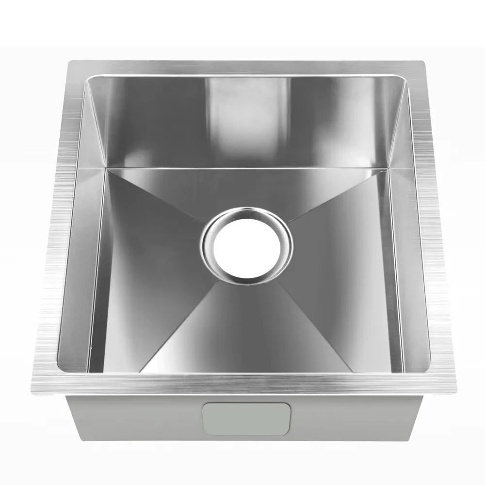 Cefito Kitchen Sink 44X44CM Stainless Steel Basin Single Bowl Silver - Image 3