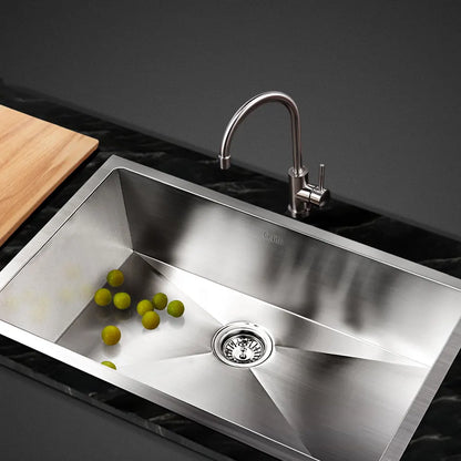 Cefito Kitchen Sink 70X45CM Stainless Steel Basin Single Bowl Silver - Image 8