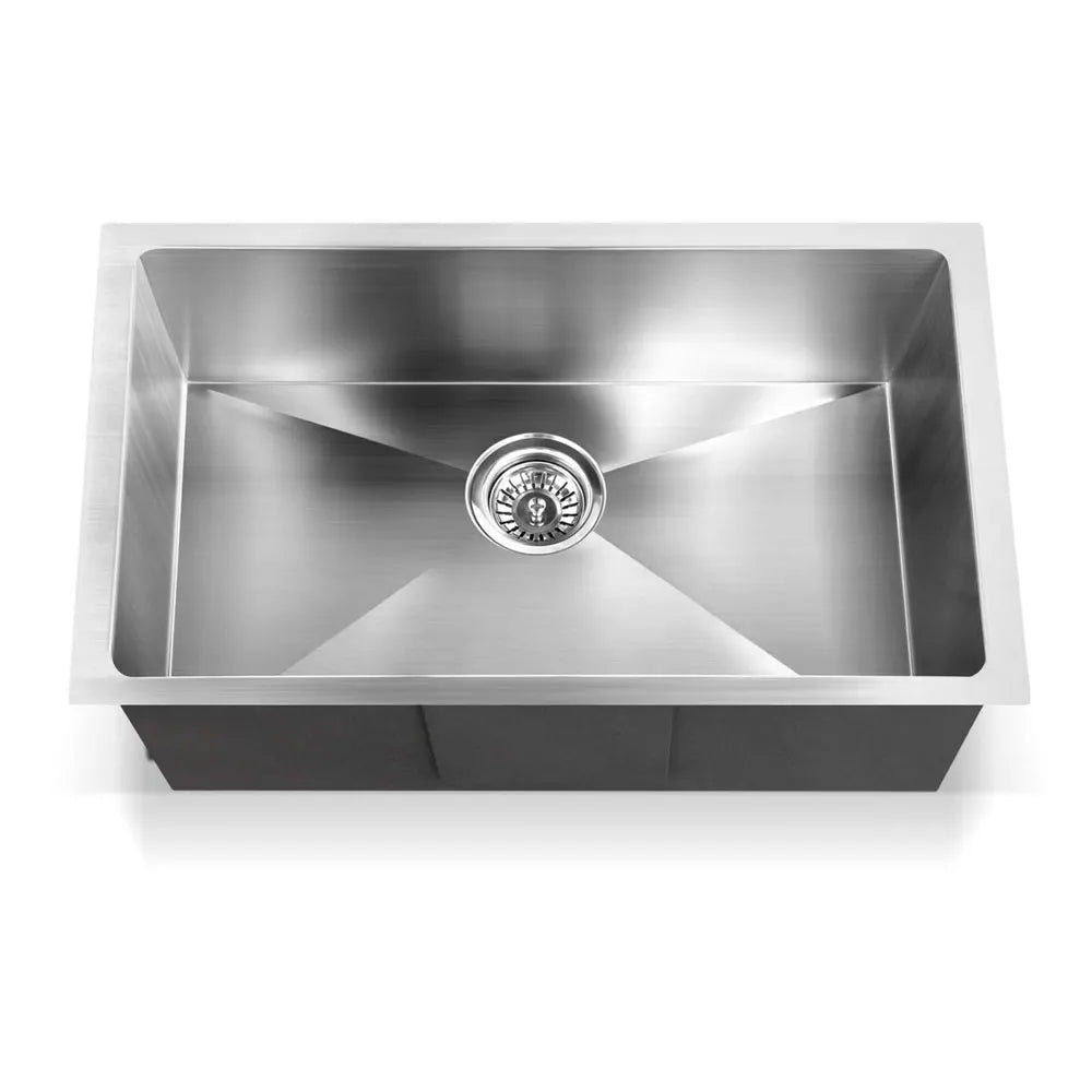 Cefito Kitchen Sink 70X45CM Stainless Steel Basin Single Bowl Silver - Image 3