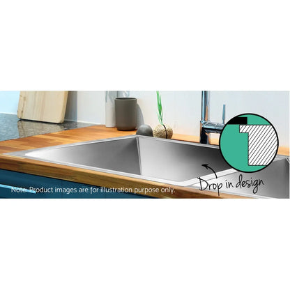 Cefito Kitchen Sink 77X45CM Stainless Steel Basin Double Bowl Silver - Image 6