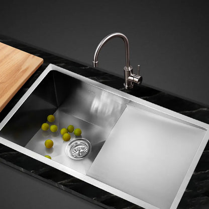 Cefito Kitchen Sink 87X45CM Stainless Steel Basin Single Bowl Silver - Image 8