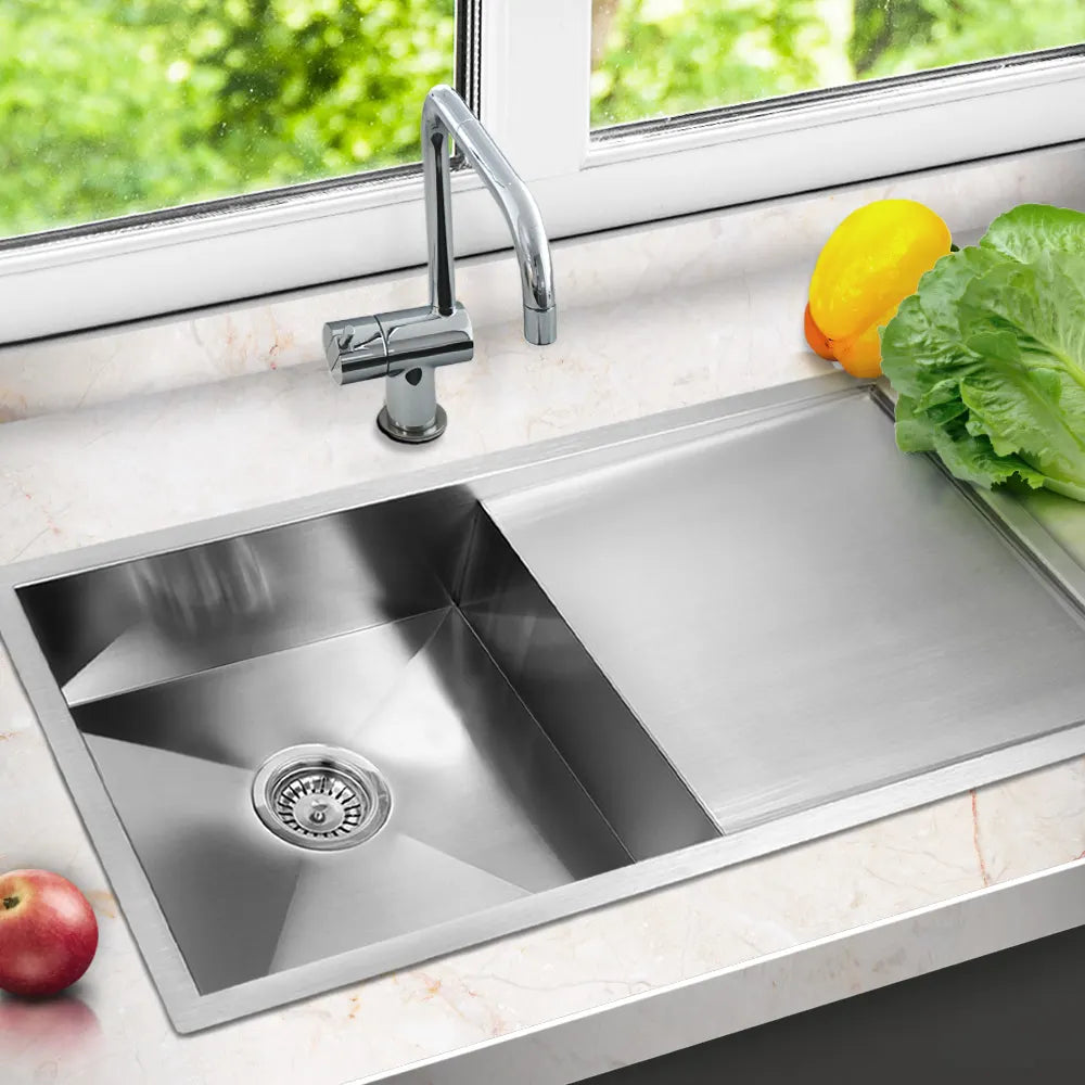 Cefito Kitchen Sink 96X45CM Stainless Steel Basin Single Bowl Silver - Image 7
