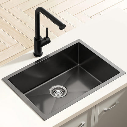 Cefito Stainless Steel Sink 30x45CM With Pull Out Mixer Tap Kitchen Basin Single Bowl Black - Image 7