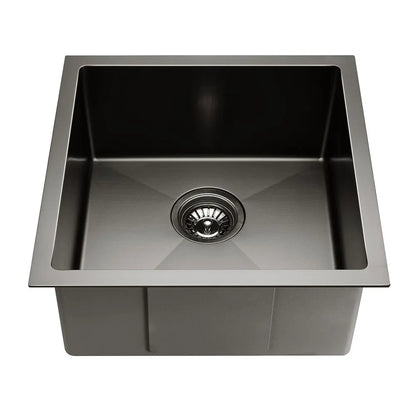 Cefito Kitchen Sink 44X44CM Stainless Steel Basin Single Bowl Black - Image 3