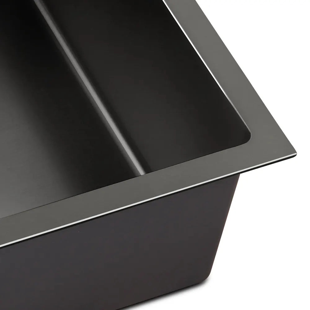 Cefito Kitchen Sink 70X45CM Stainless Steel Basin Single Bowl Black - Image 6