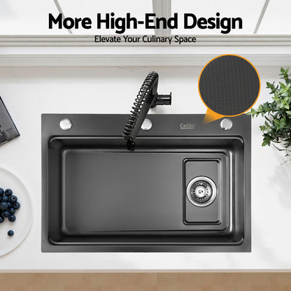 Cefito Kitchen Sink 304 Stainless Steel Bar Sink Millet Grain Water Basin Sink - Image 4