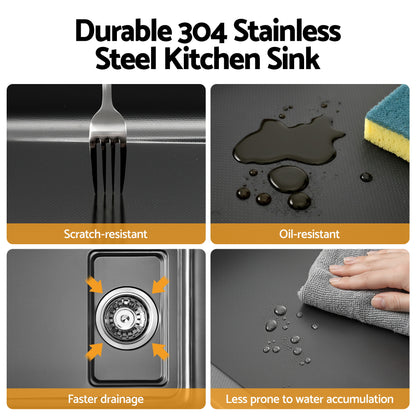 Cefito Kitchen Sink 304 Stainless Steel Bar Sink Millet Grain Water Basin Sink - Image 5