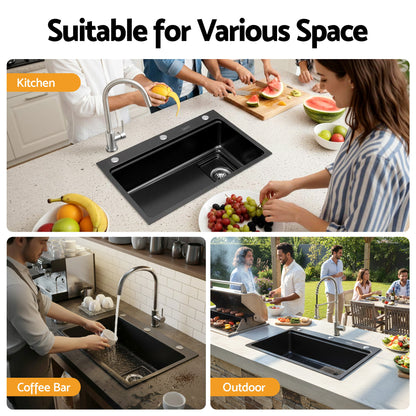 Cefito Kitchen Sink 304 Stainless Steel Bar Sink Millet Grain Water Basin Sink - Image 7