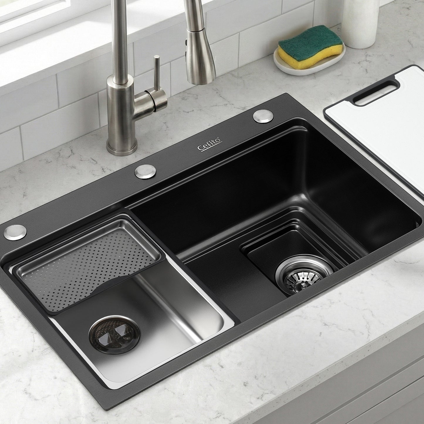Cefito Kitchen Sink 304 Stainless Steel Bar Sink Millet Grain Water Basin Sink - Image 9