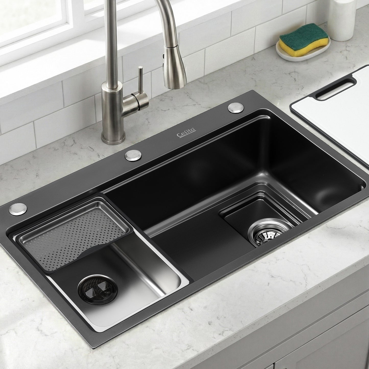 Cefito Kitchen Sink 304 Stainless Steel Bar Sink Millet Grain Water Basin Sink - Image 9