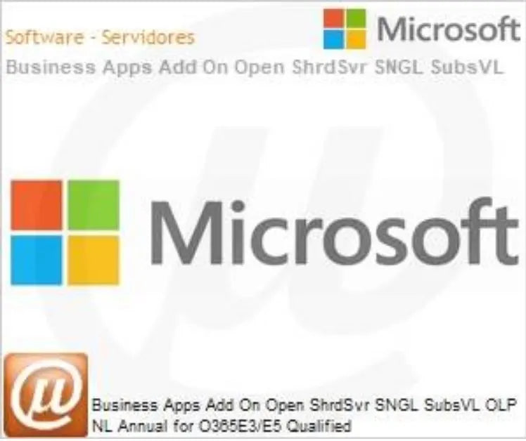 MICROSOFT BUSINESS APPS ADD ON OPEN SUB VL OLP 1L NO LEVEL O365E3/E5 QUALIFIED ANL - Software Lic...