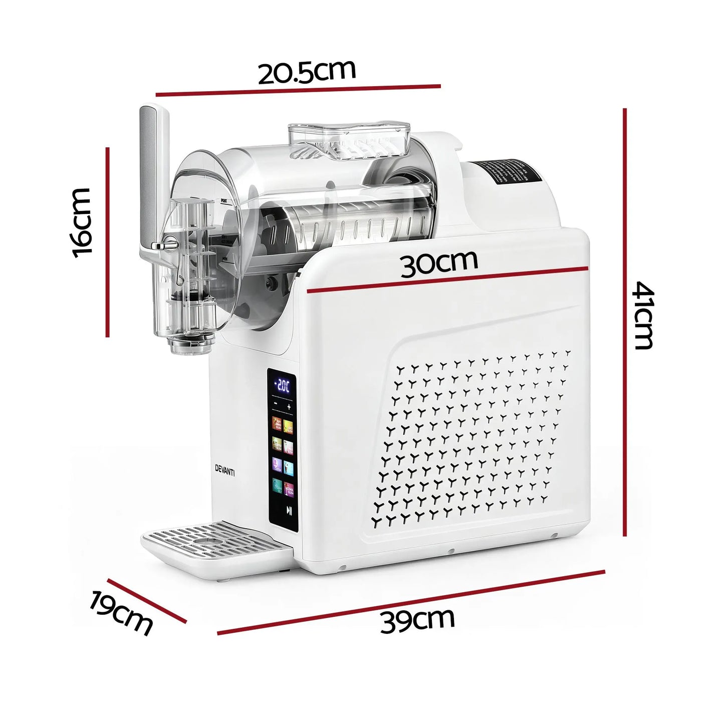 Devanti Slushie Machine 2L Frozen Drink Maker Ice Cream Cocktail Slush Maker White - Image 2