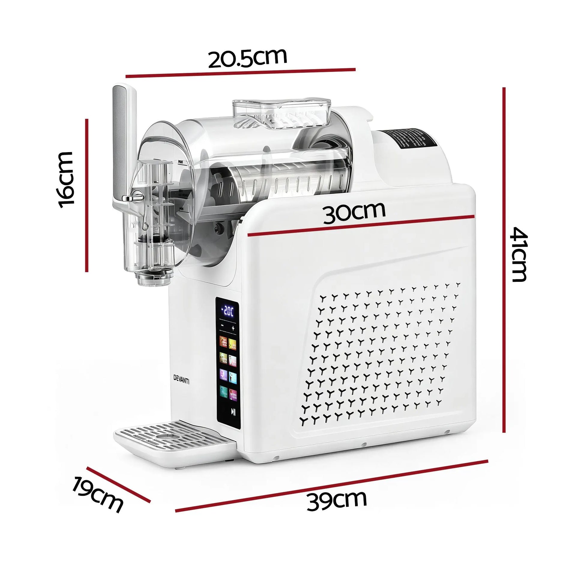 Devanti Slushie Machine 2L Frozen Drink Maker Ice Cream Cocktail Slush Maker White - Image 2