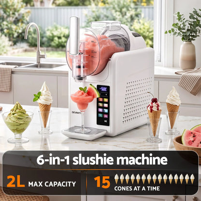 Devanti Slushie Machine 2L Frozen Drink Maker Ice Cream Cocktail Slush Maker White - Image 5