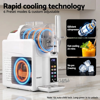 Devanti Slushie Machine 2L Frozen Drink Maker Ice Cream Cocktail Slush Maker White - Image 6