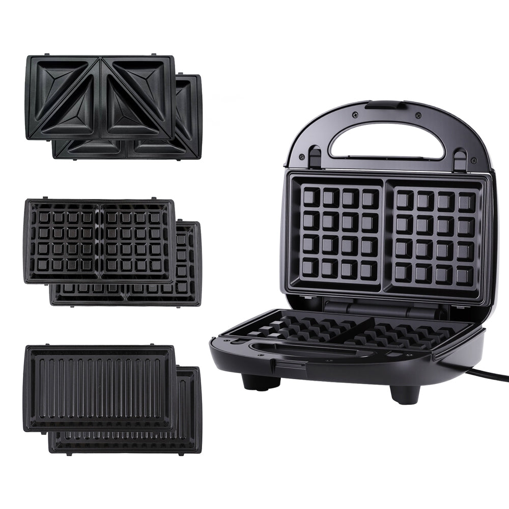 Devanti 3-in-1 Sandwich Press Waffle Maker Panini Press Grill 850W - Image 3