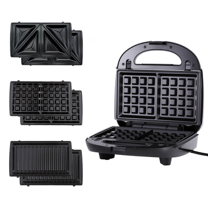 Devanti 3-in-1 Sandwich Press Waffle Maker Panini Press Grill 850W - Image 3