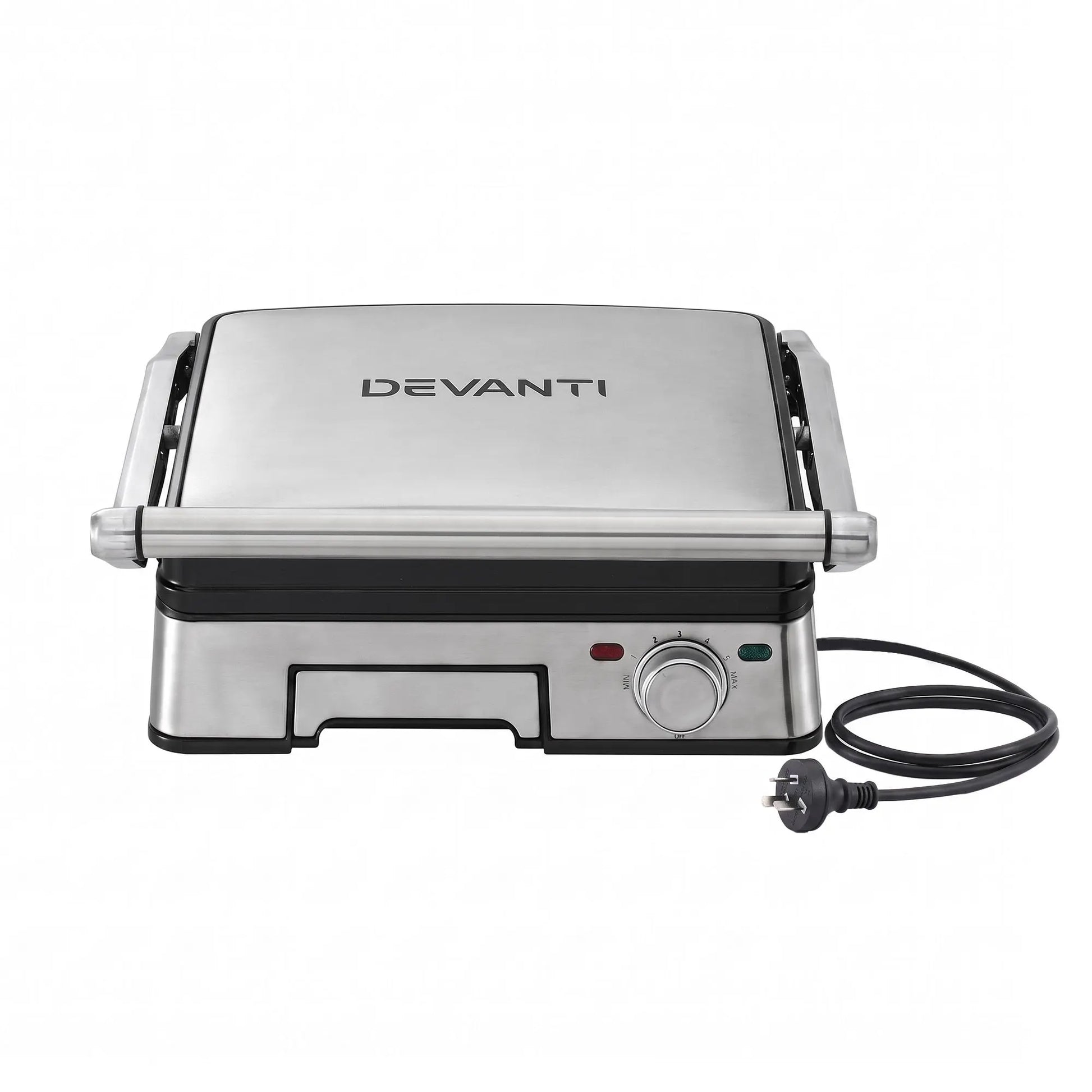 Devanti 2000W 3-in-1 Panini Press Grill Sandwich Maker 180° Open 4 Slice - Image 3