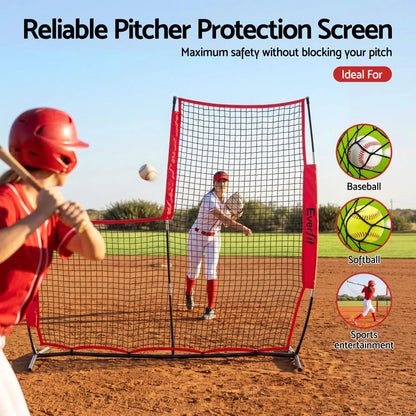 Everfit Baseball Pitching Net L Screen Softball Practice Portable Black - Image 4