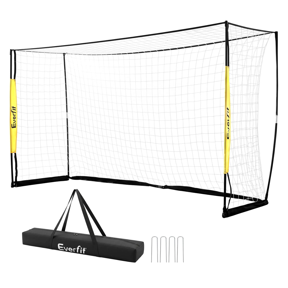Everfit Portable Soccer Goal Net Fibreglass Polyester 12x6ft - Image 2