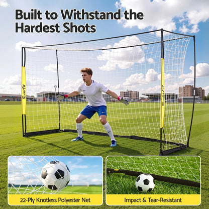 Everfit Portable Soccer Goal Net Fibreglass Polyester 12x6ft - Image 5