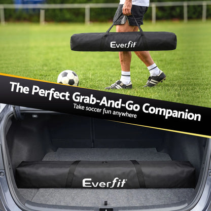 Everfit Portable Soccer Goal Net Fibreglass Polyester 12x6ft - Image 6