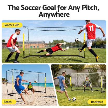 Everfit Portable Soccer Goal Net Fibreglass Polyester 12x6ft - Image 7