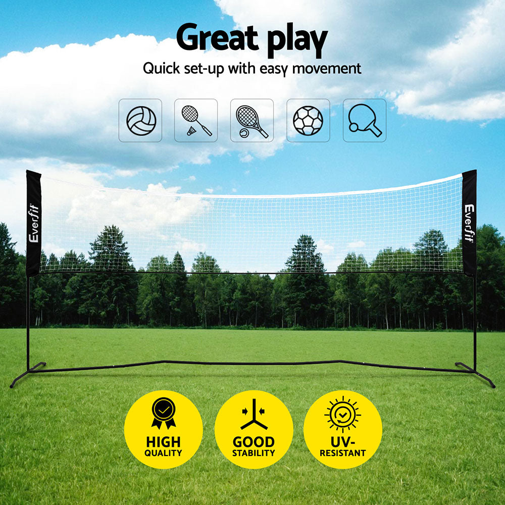 Everfit 3.6M Badminton Tennis Net Portable Volleyball Kit Adjustable Height - Image 4