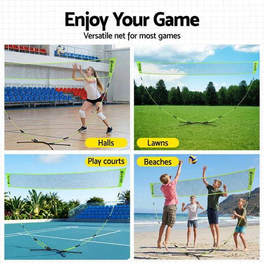 Everfit 3M Badminton Tennis Net Portable Volleyball Kit Yellow - Image 4