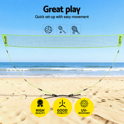 Everfit 3M Badminton Tennis Net Portable Volleyball Kit Yellow - Image 6