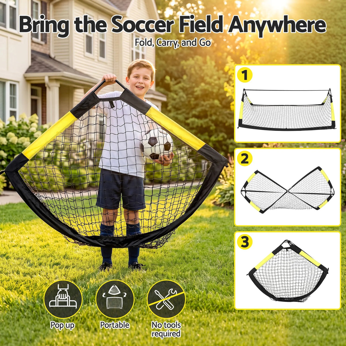 Everfit Pop Up Soccer Goals 2 Piece Set Target Net Kids Indoor Outdoor - Image 7