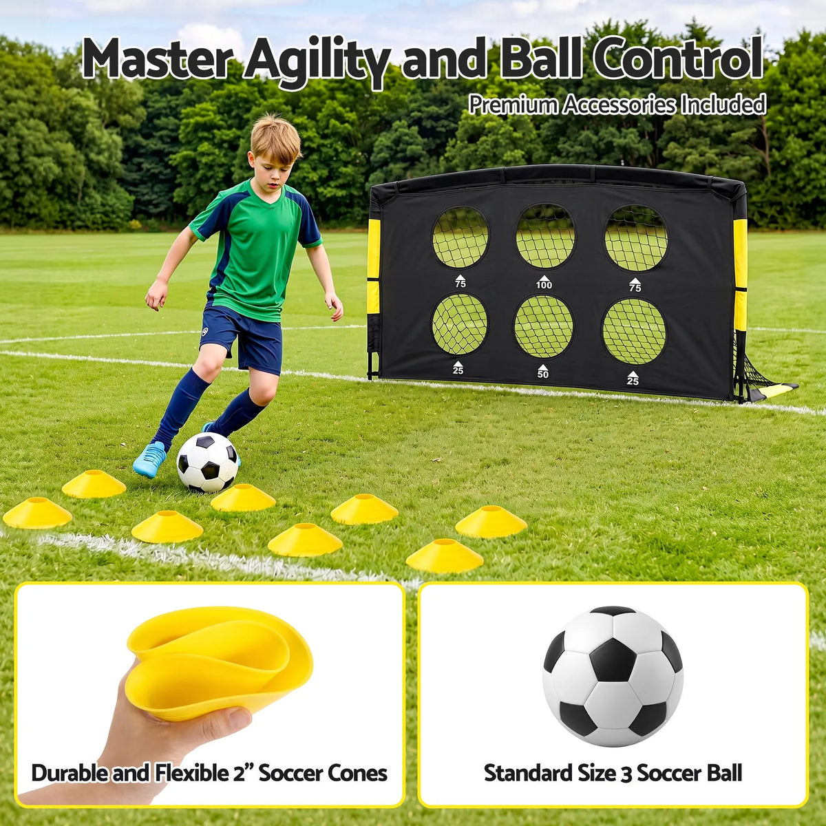 Everfit Pop Up Soccer Goals 2 Piece Set Target Net Kids Indoor Outdoor - Image 8