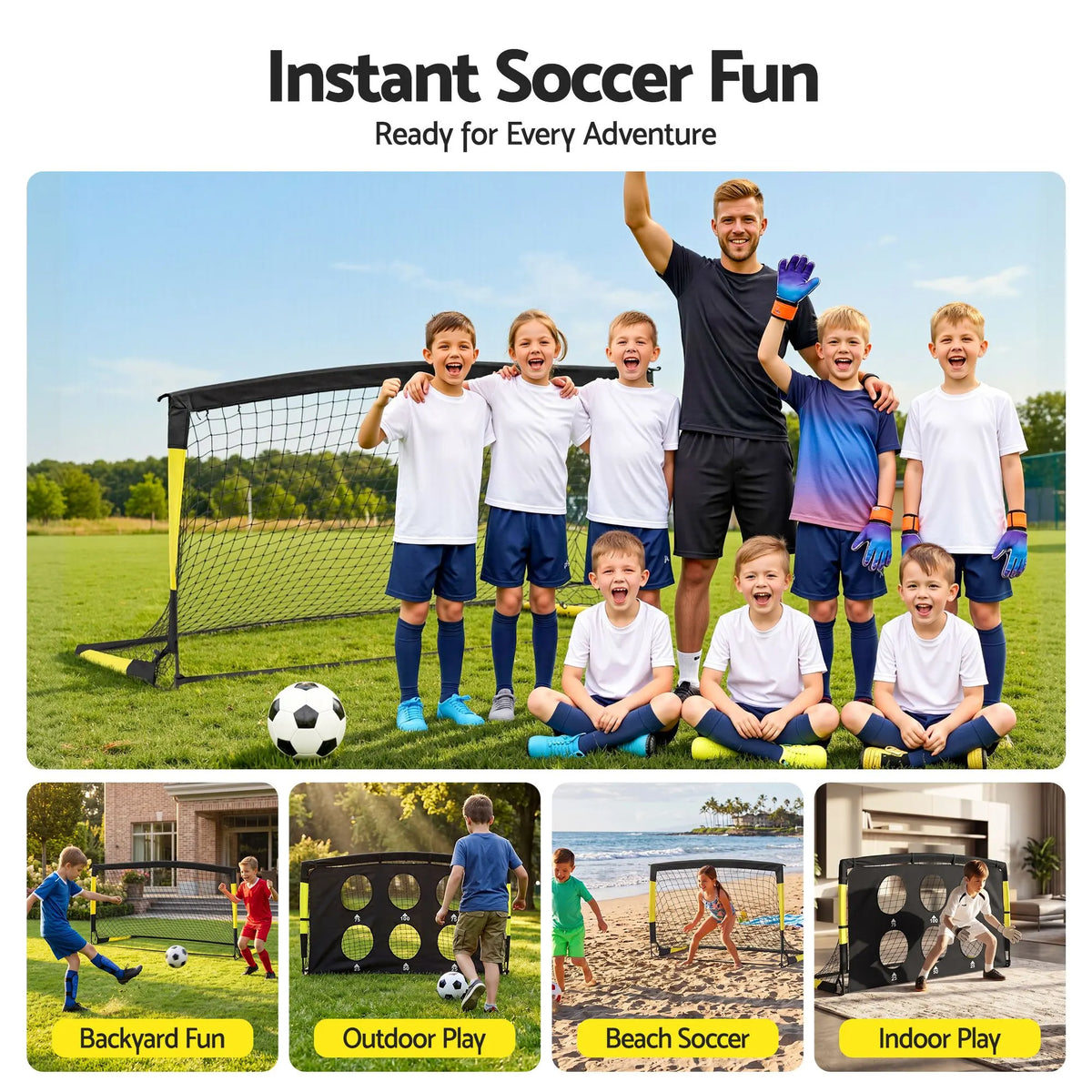 Everfit Pop Up Soccer Goals 2 Piece Set Target Net Kids Indoor Outdoor - Image 9