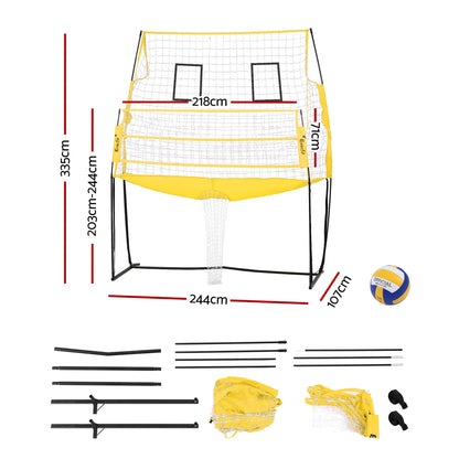 Everfit 8ft Volleyball Net Free-standing Adjustable Height Portable with Ball and Bag - Image 2