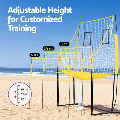 Everfit 8ft Volleyball Net Free-standing Adjustable Height Portable with Ball and Bag - Image 4