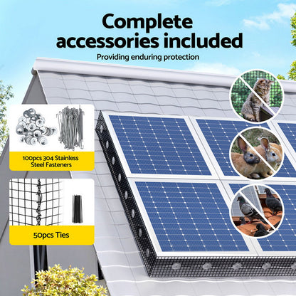 Gardeon 20cm x 30M Solar Panel Bird Guard Mesh Critter Guard Roll Kit with Rust-Proof PVC Coating - Image 5