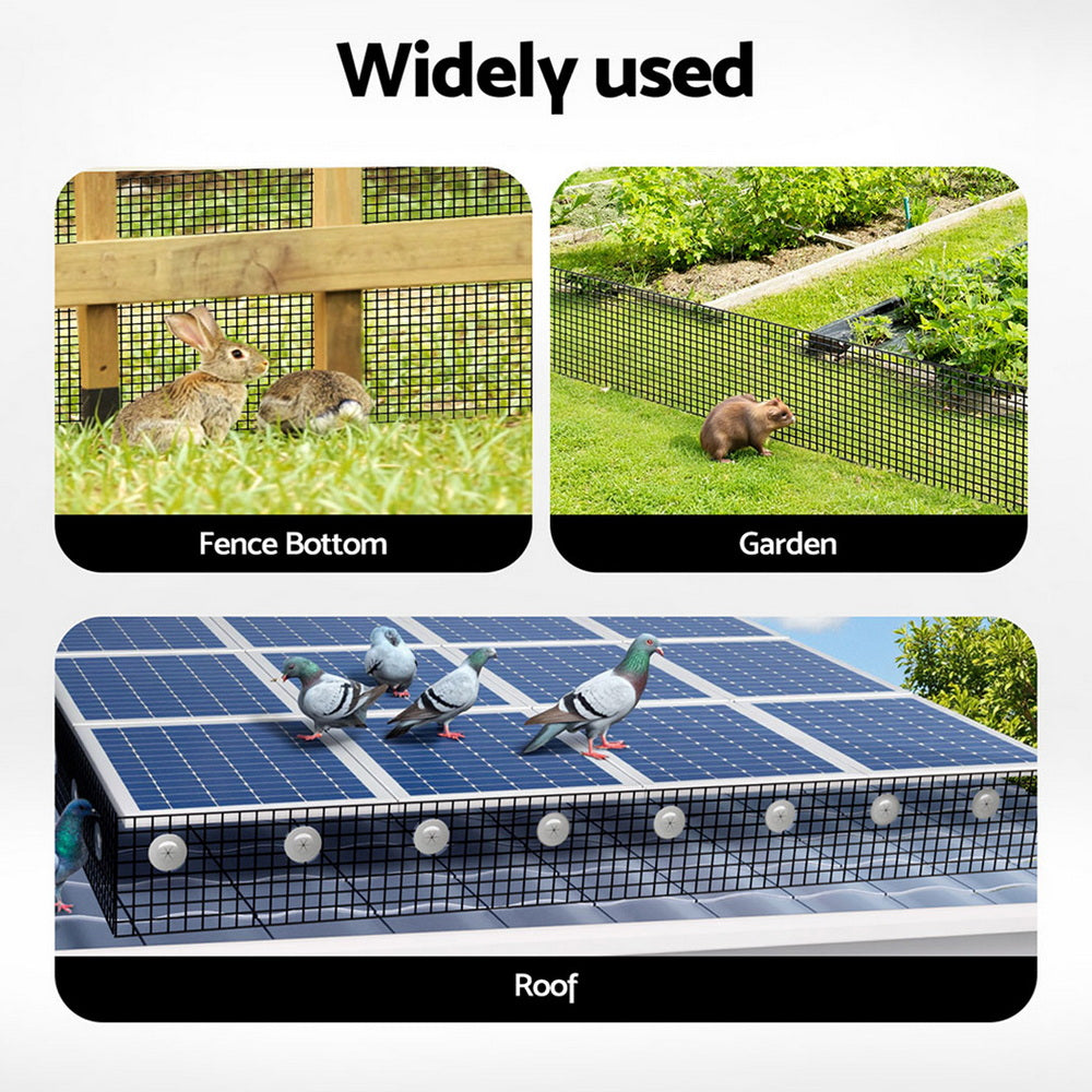Gardeon 20cm x 30M Solar Panel Bird Guard Mesh Critter Guard Roll Kit with Rust-Proof PVC Coating - Image 6